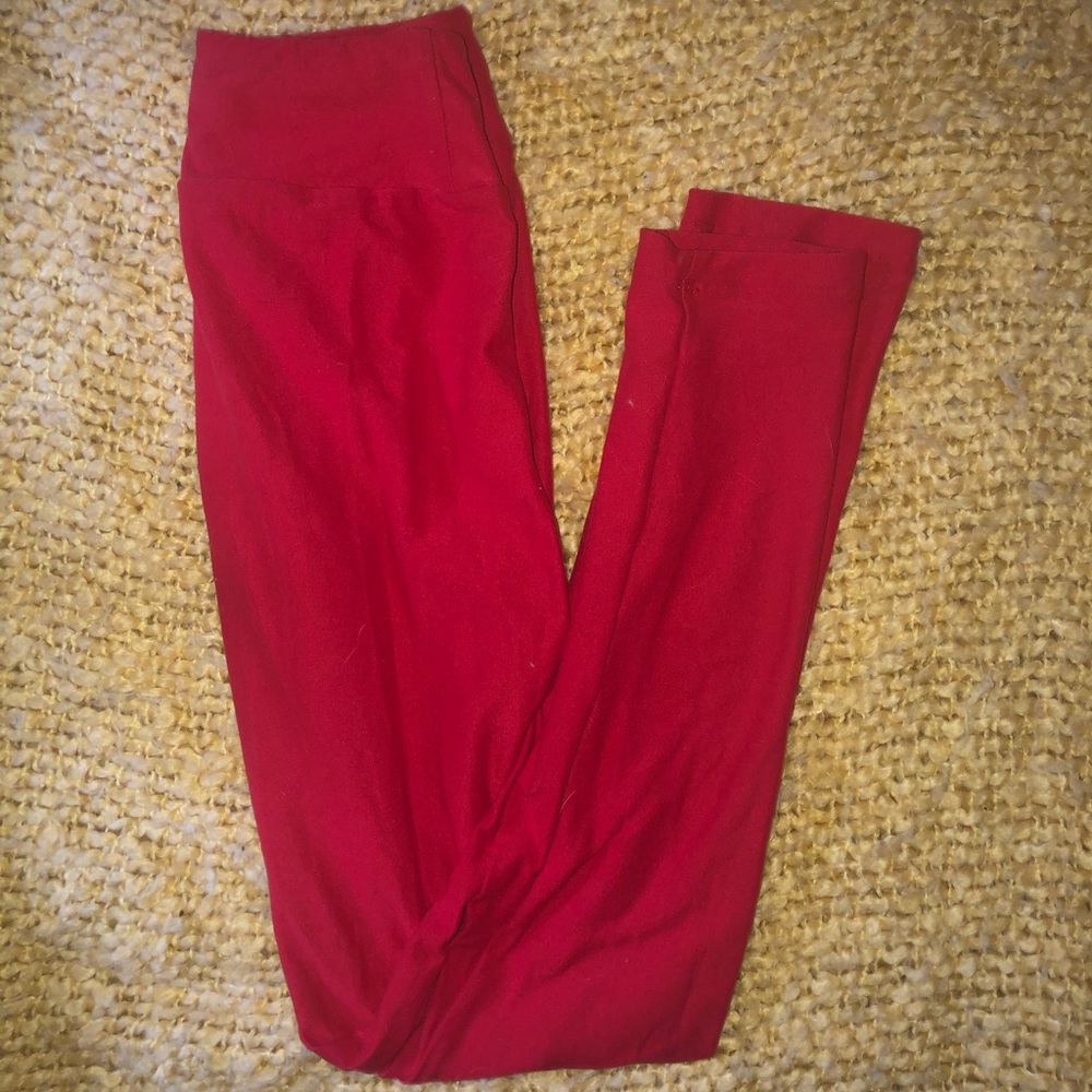 Red Lula Roe Leggings